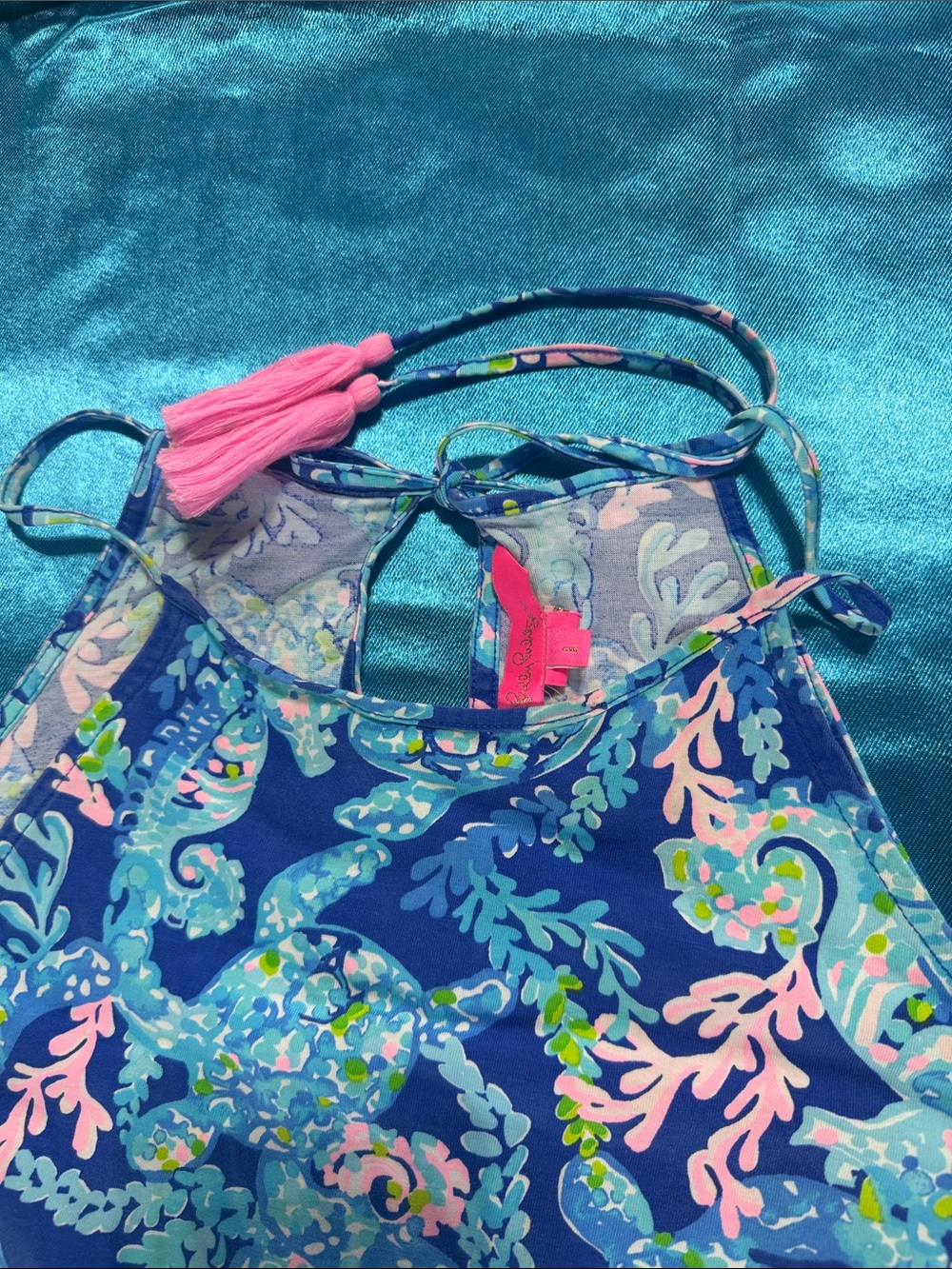 Lilly Pulitzer Blue Multi Sea Life Print Halter Dress - Picture 3 of 6